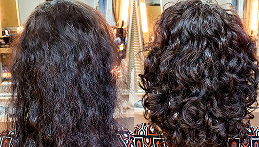 Der sensationelle Lockenschnitt nach Curlsys Methode Lockenschnitt vorher nachher